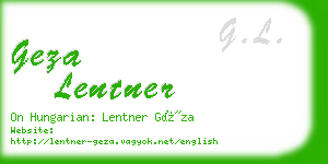 geza lentner business card